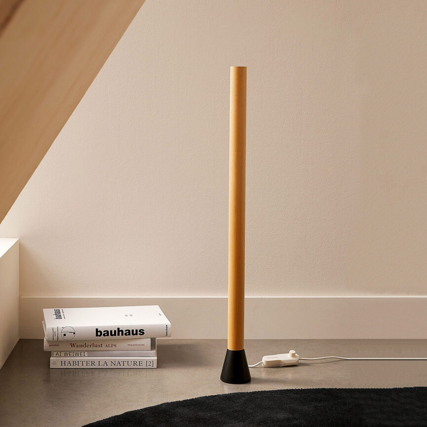 Beech Wood Modern Floor Lamp